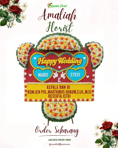 Karangan Papan Bunga Pernikahan di Bangsri